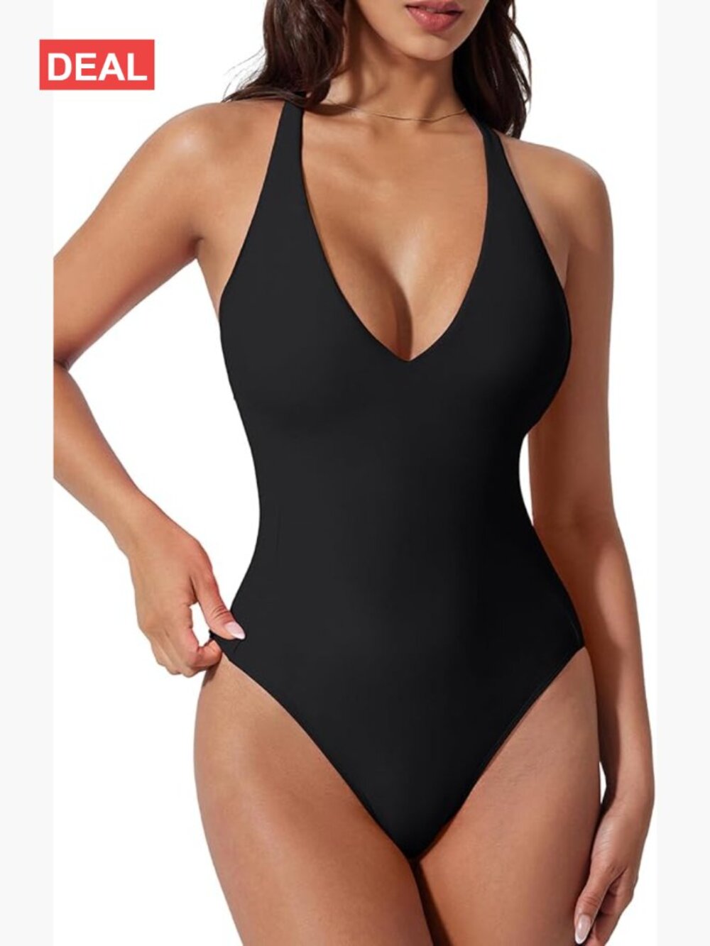 Sexy Low Back One Piece Swimsuit Tummy Control Bathing Suit
